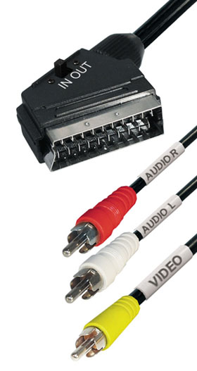 kabel SCART / CINCH AV composit prekidač  2m