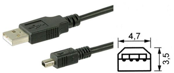 USB kabel USB A-m / USB Mini-m 4pin 1,8m