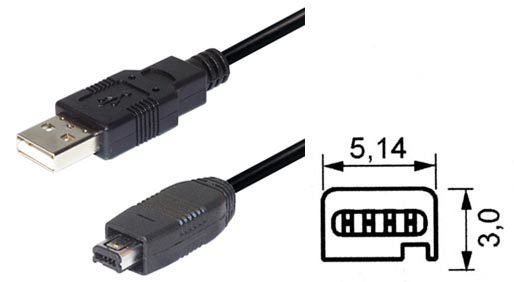 USB kabel USB A-m / USB Mini-m 4pin 1,8m