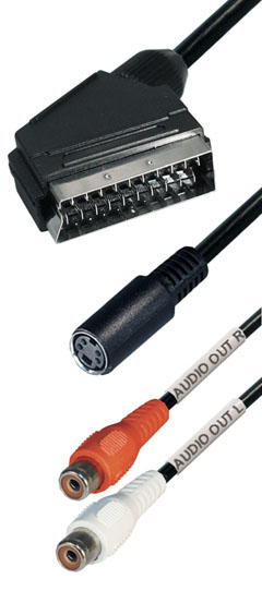 Kabel S-Video-ž + 2 CINCH-ž / SCART-m  0,2m