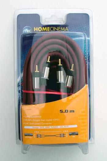 Kabel CINCH stereo audio  5,0m Home Cinema