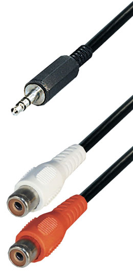 Kabel 3,5mm stereo-m / 2 CINCH-ž  0,2m adapter AUX