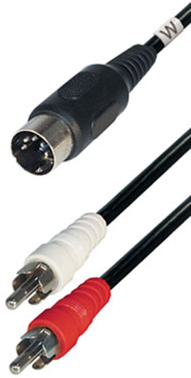 Kabel 5pin DIN audio 2 CINCH-m / DIN-m 1,5m