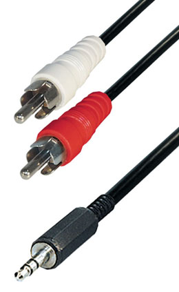 Kabel 3,5mm stereo-m / 2 CINCH-m  1,5m AUX