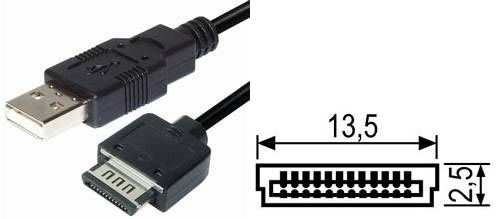 USB kabel USB A-m / USB Mini-m 12pin 1m
