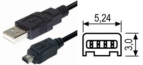 USB kabel USB A-m / USB Mini-m 4pin 2m