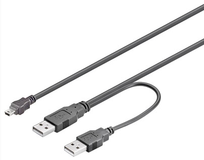 USB kabel USB Mini-B-m 5pin / USB A-m x2   1,8m