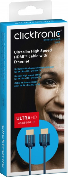 HDMI kabel  0,5m tanki UHD 4K CLICKTRONIC 70701
