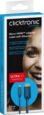 Kabel HDMI / Micro HDMI  2m UHD 4K CLICKTRONIC 70328