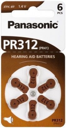 Baterija 1,4V V312 PR41 PR312  Panasonic Hearing Aid 6kom