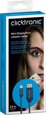 Kabel Mini DisplayPort / DisplayPort 3m CLICKTRONIC 70739