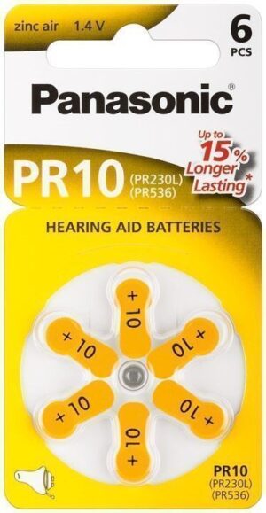 Baterija 1,4V V10 PR70 PR10 Panasonic Hearing Aid 6kom