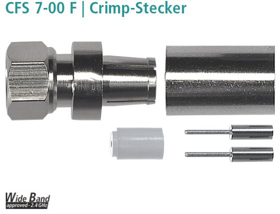 Konektor F 10,4mm crimp pin 1,1mm 1,6mm AXING CFS 7-00
