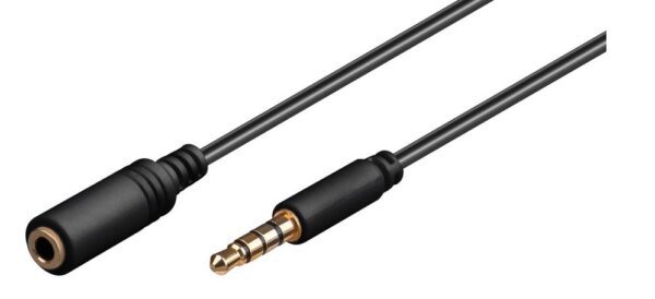 Kabel 3,5mm stereo 4pin-m / ž  5m  AUX