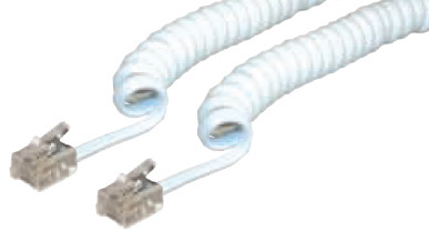 Telefonski spiralni kabel za slušalicu 4m bijeli