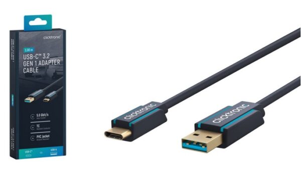 USB kabel USB-C / USB A  1m USB3.2 generacija 1CLICKTRONICK