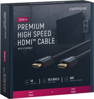 HDMI kabel 10m UHD 4K CLICKTRONIC 70307