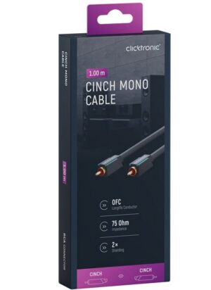 Kabel CINCH audio video 1m CLICKTRONIC 70443