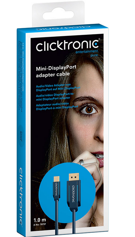 Kabel Mini DisplayPort / DisplayPort 1m CLICKTRONIC 70737