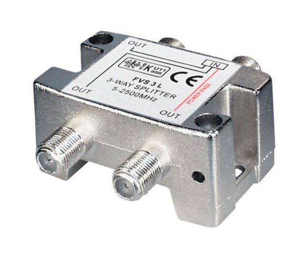SAT razdjelnik F 1/3 DC prolaz 1 izlaz