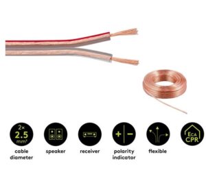 Kabel za zvučnik 2x2,5mm2 prozirni  25m Cu