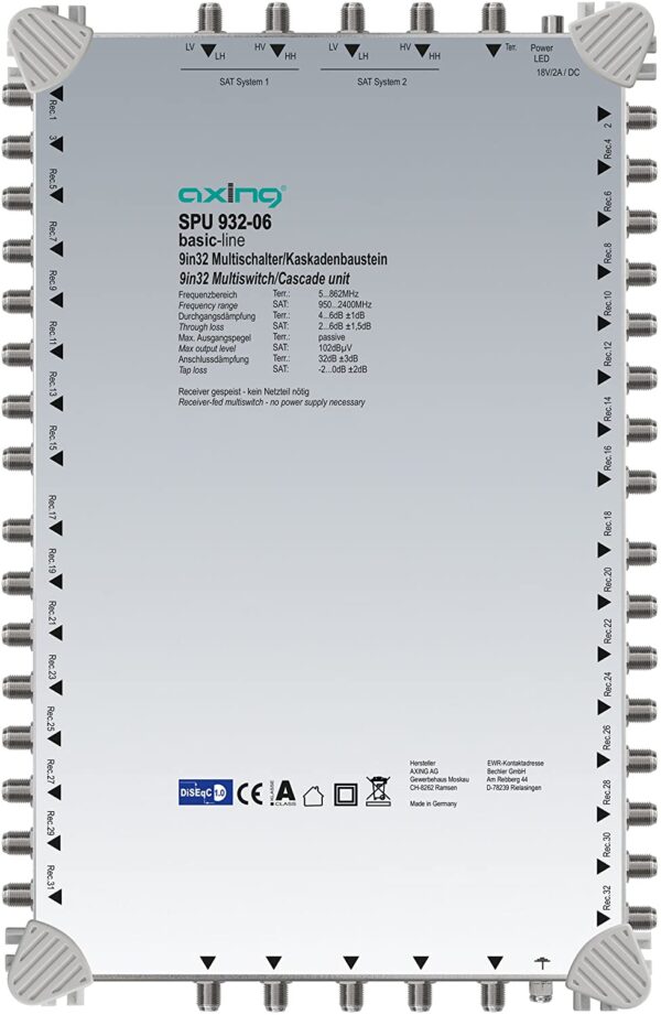 Multiswitch 9/32 basic line AXING SPU 932-06