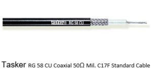 Koax kabel 50ohm RG58 CU Mil C/17 F TASKER