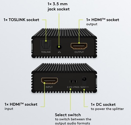 HDAUEXT-2_4 HDMI audio extractor 4K30Hz