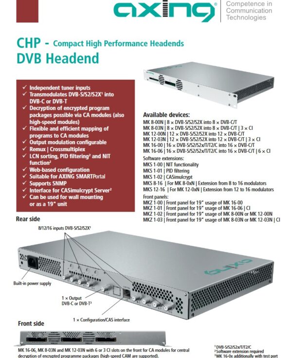 Antenska stanica AXING DVB-C/T