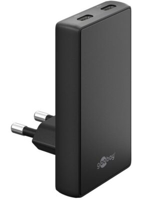 USB punjač USB-C PD GaN Dual 45W Flat