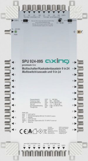 Multiswitch 9/24 premium line AXING SPU924-09S